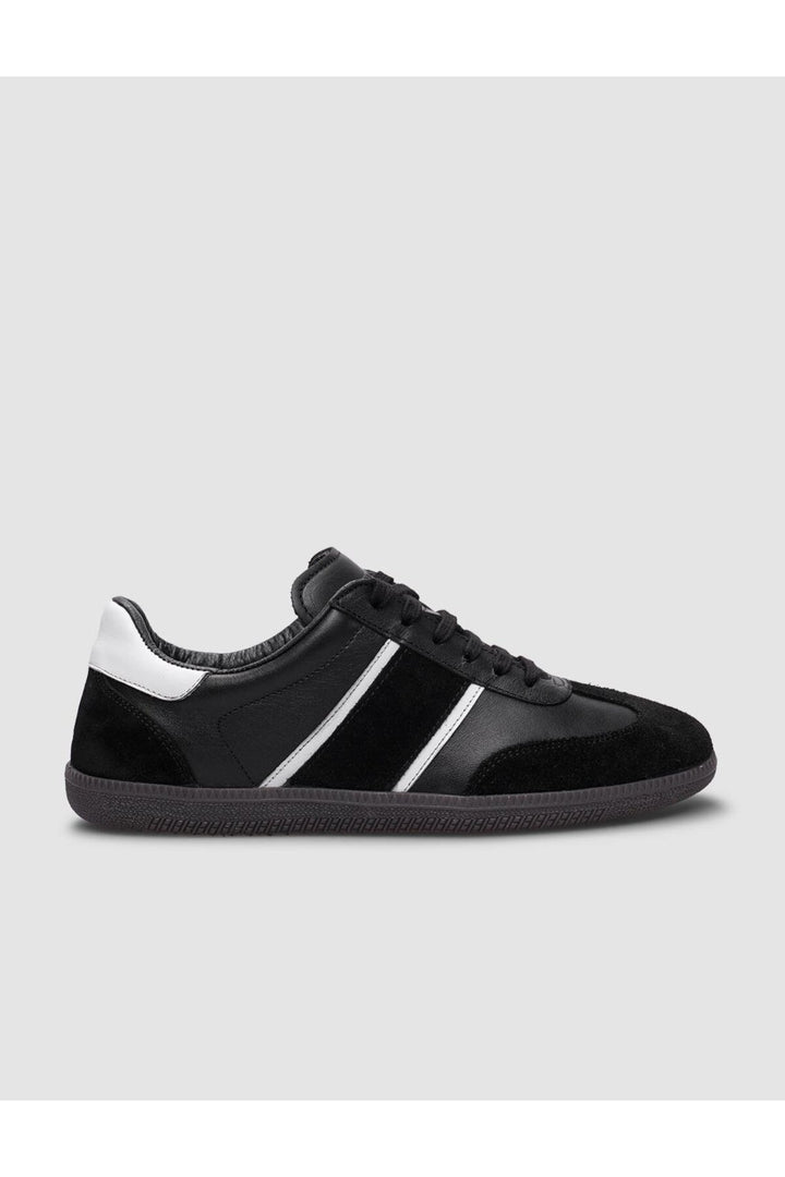 Cabani Shoes Baskets de sport pour femmes en cuir véritable noir en daim à lacets 100% - Multicolore