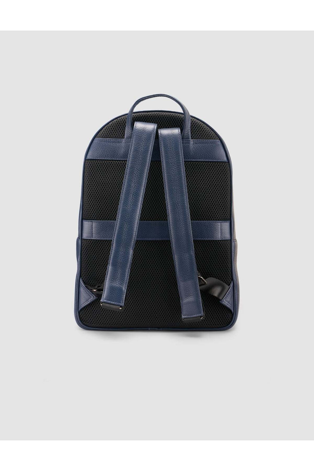 Cabani Shoes Sac à dos pour homme en cuir véritable bleu marine (avec poche avant, zippé) - Multicolore