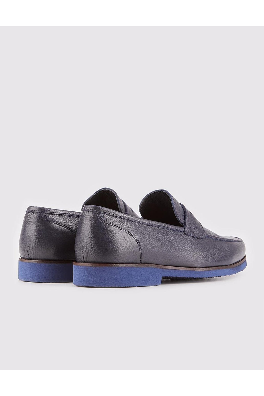 Cabani Shoes Chaussures de ville pour hommes en cuir véritable bleu marine avec détails de ceinture. - Bleu marine