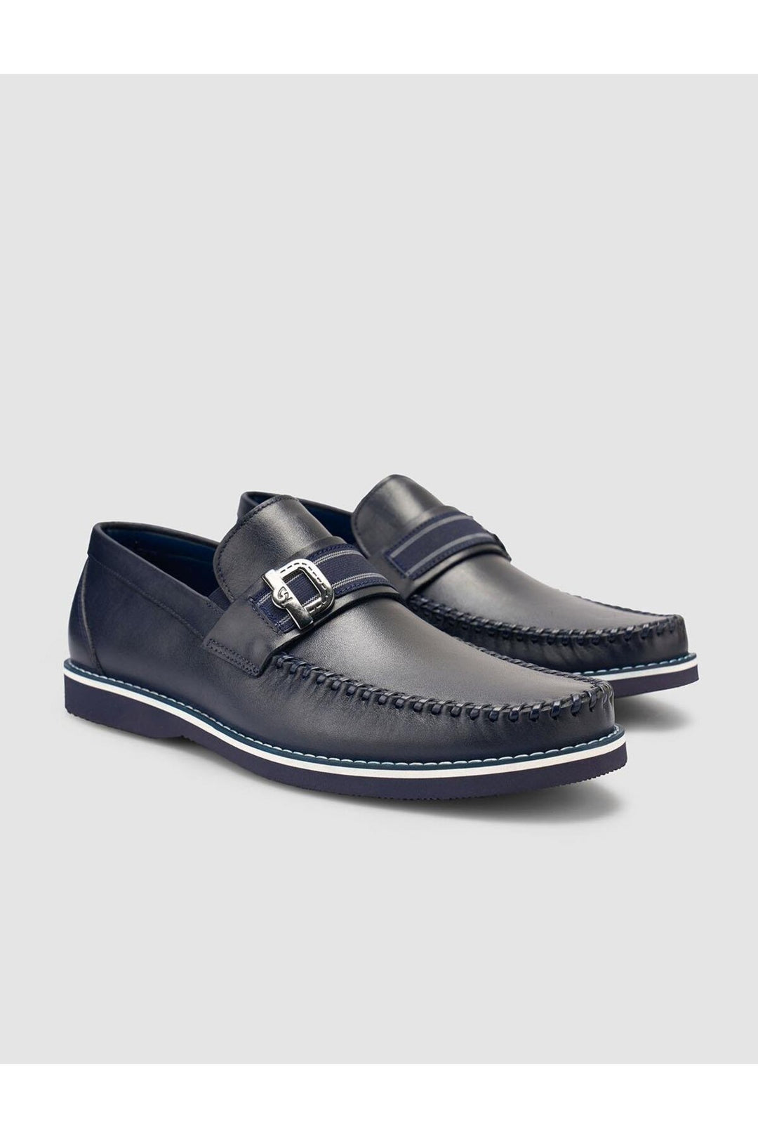 Cabani Shoes %100 Cuir Véritable Mocassins Pour Hommes Bleu marine - Bleu marine