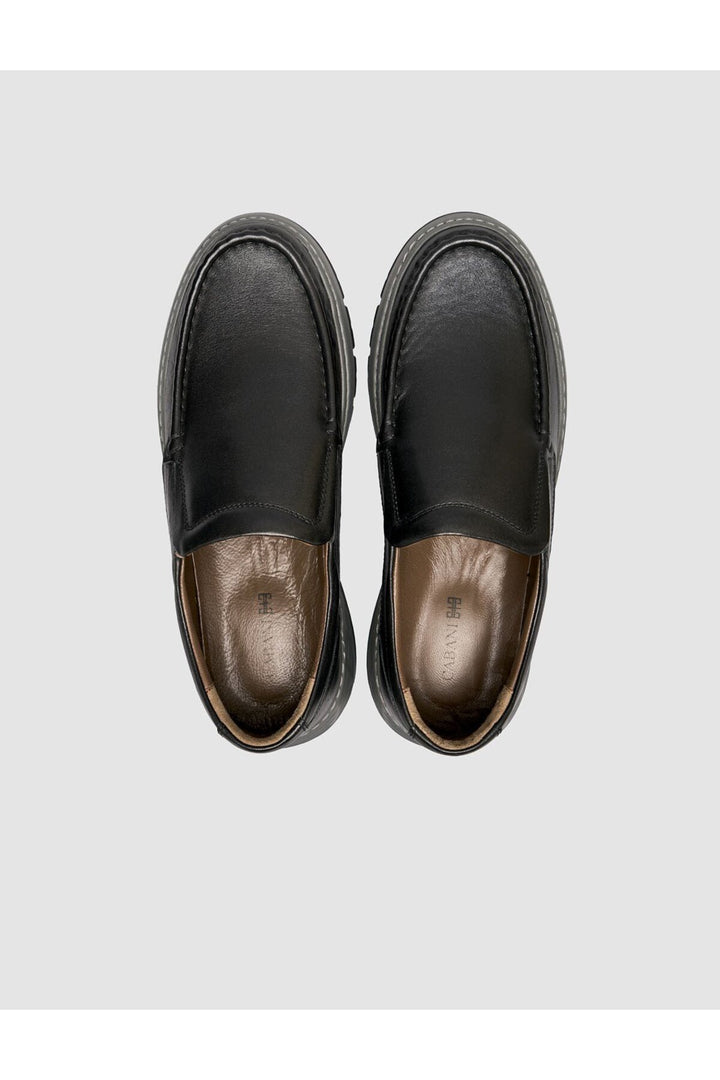 Cabani Shoes Chaussures Loafer pour Homme en Cuir Véritable Noires - Multicolore