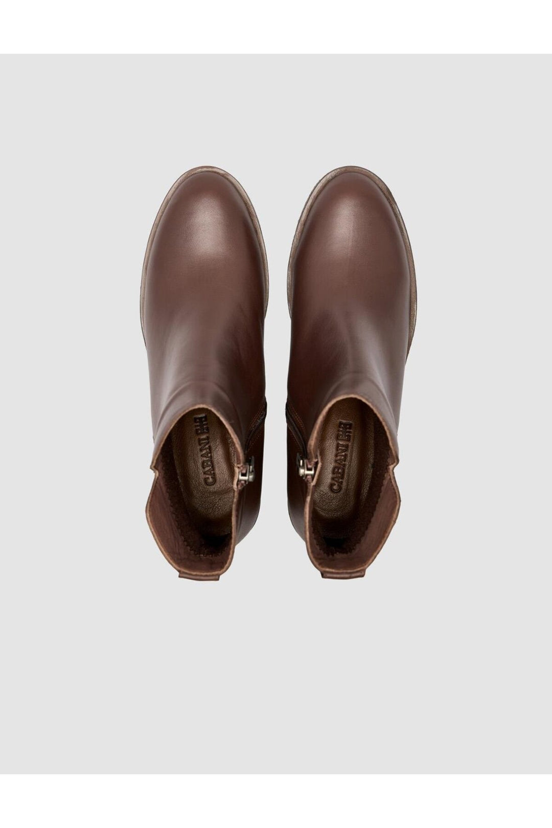 Cabani Shoes Bottines à talons pour femmes en cuir véritable 100 % marron avec clous. - Marron