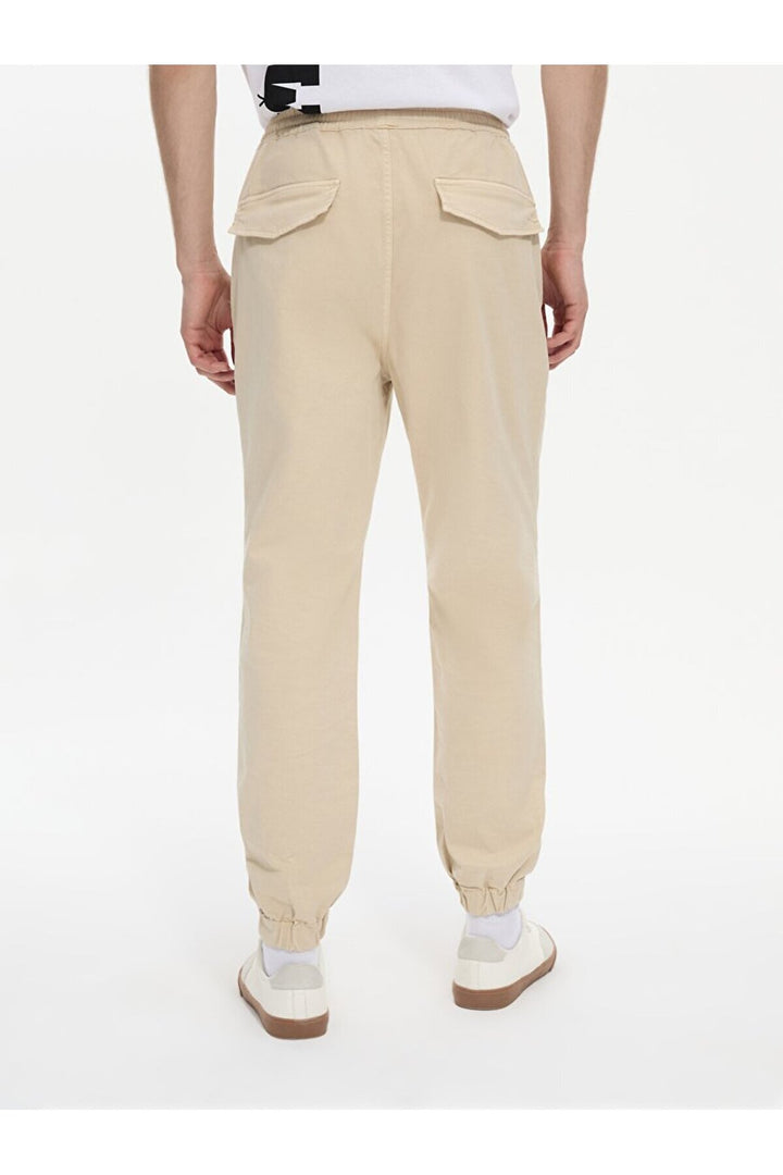 LTB Pantalon ajusté taille jogger beige