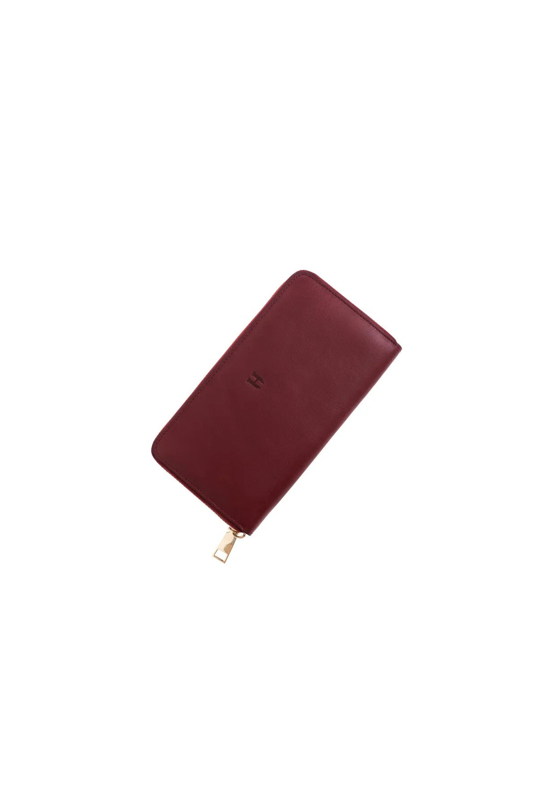 helmbrook Véritable Cuir Femme Grand Portefeuille Zippé RFID Protégé Amelia Bordeaux Bleu Marine