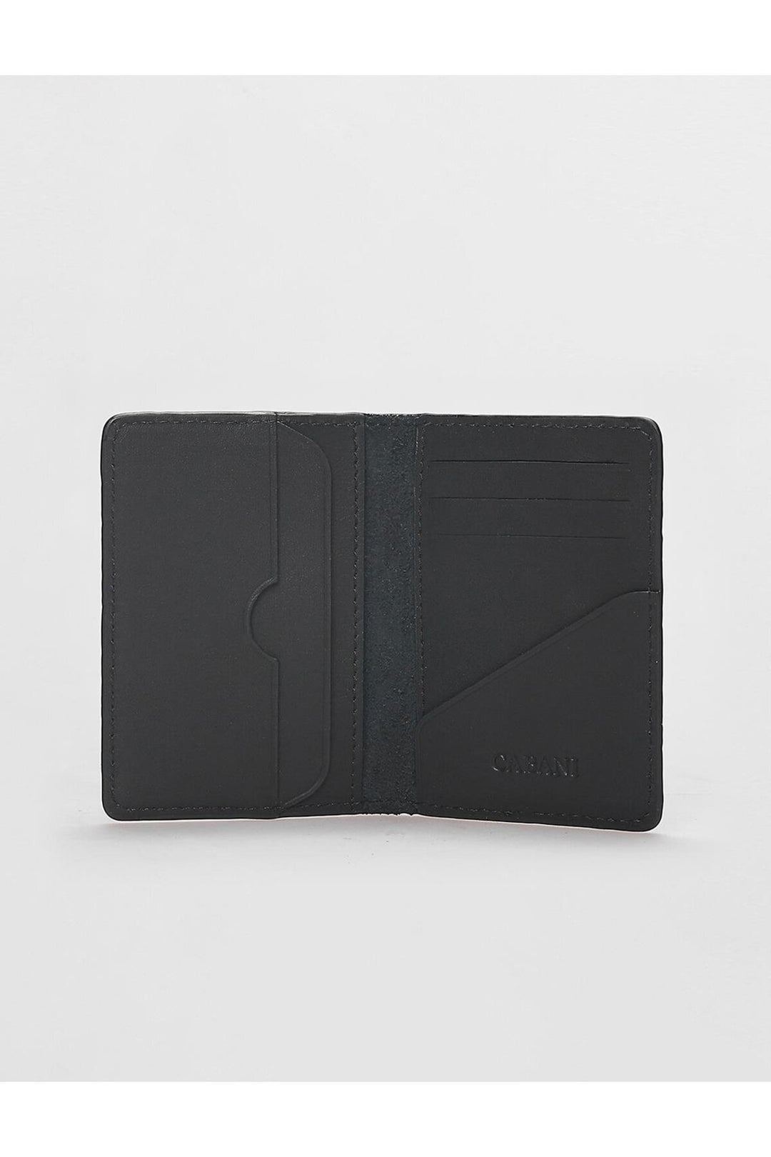 Cabani Shoes Porte-cartes en cuir véritable noir - Noir