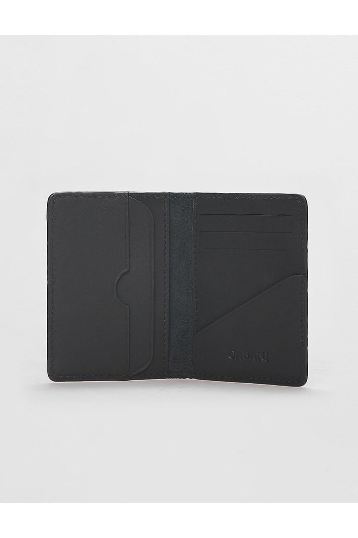 Cabani Shoes Porte-cartes en cuir véritable noir - Noir
