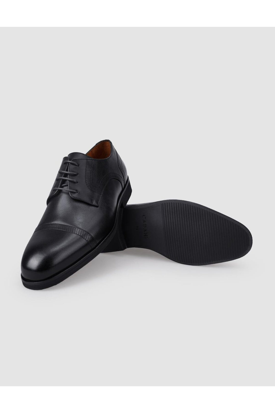 Cabani Shoes Chaussures classiques pour hommes en cuir véritable noir à lacets 100% - Noir