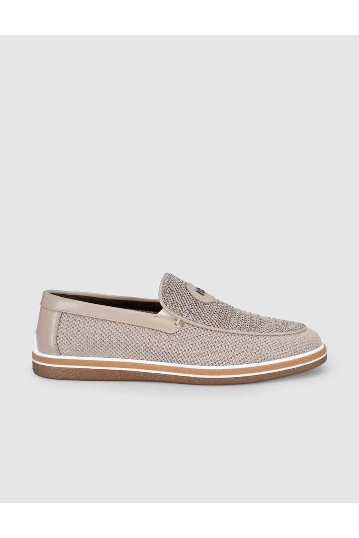 Cabani Shoes Chaussures pour hommes en tricot beige Loafer - Beige