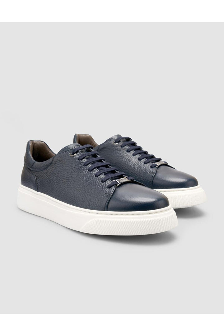 Cabani Shoes %100 Cuir véritable Bleu marine Chaussures de sport pour hommes - Bleu marine