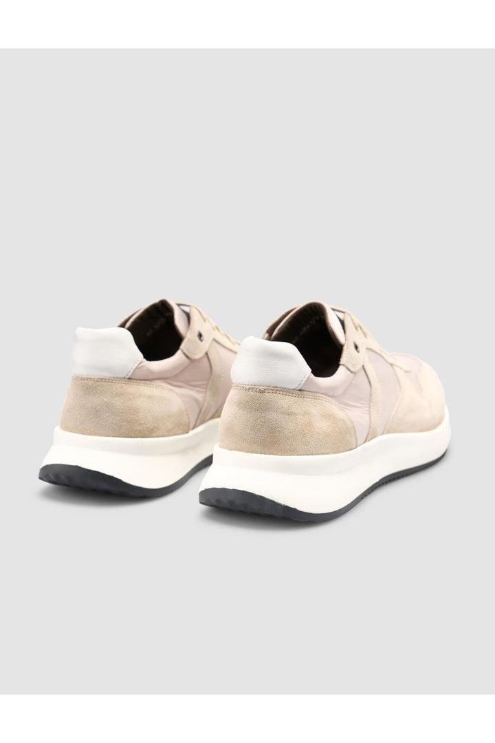 Cabani Shoes %100 Cuir Véritable Beige Suédé Chaussures de Sport Homme à Lacets - Beige