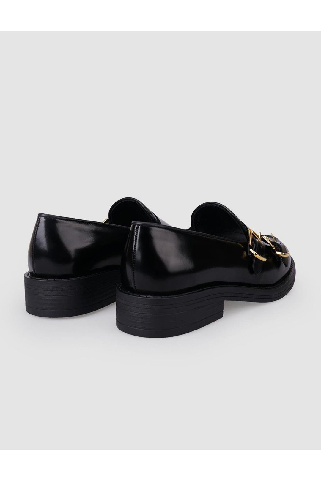 Cabani Shoes Chaussures de ville pour femmes en cuir véritable noir à double boucle 100% - Noir