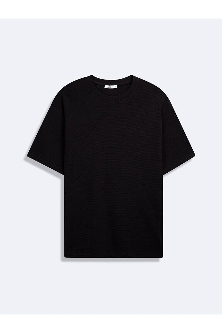 LTB T-shirt noir Zero Collar Press à manches courtes