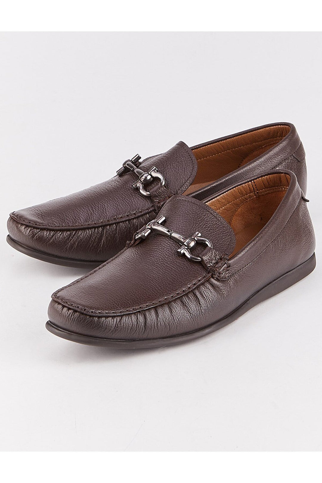 Cabani Shoes Mocassins pour hommes en cuir véritable marron - Marron