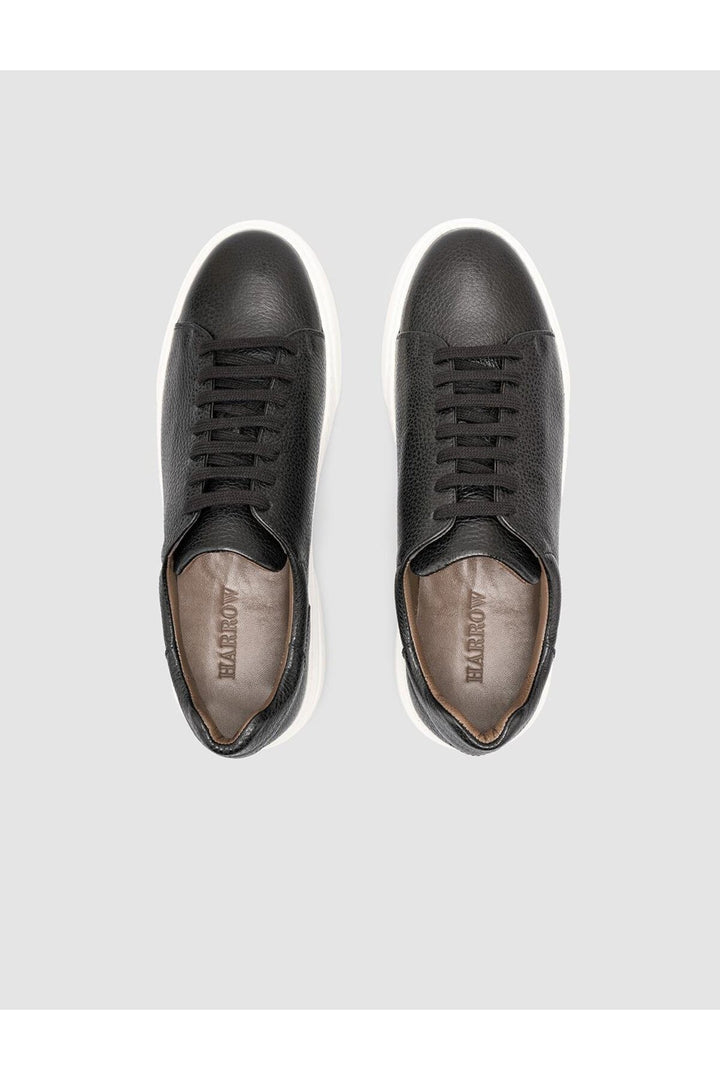 Cabani Shoes %100 Cuir véritable Baskets noires pour hommes - Noir