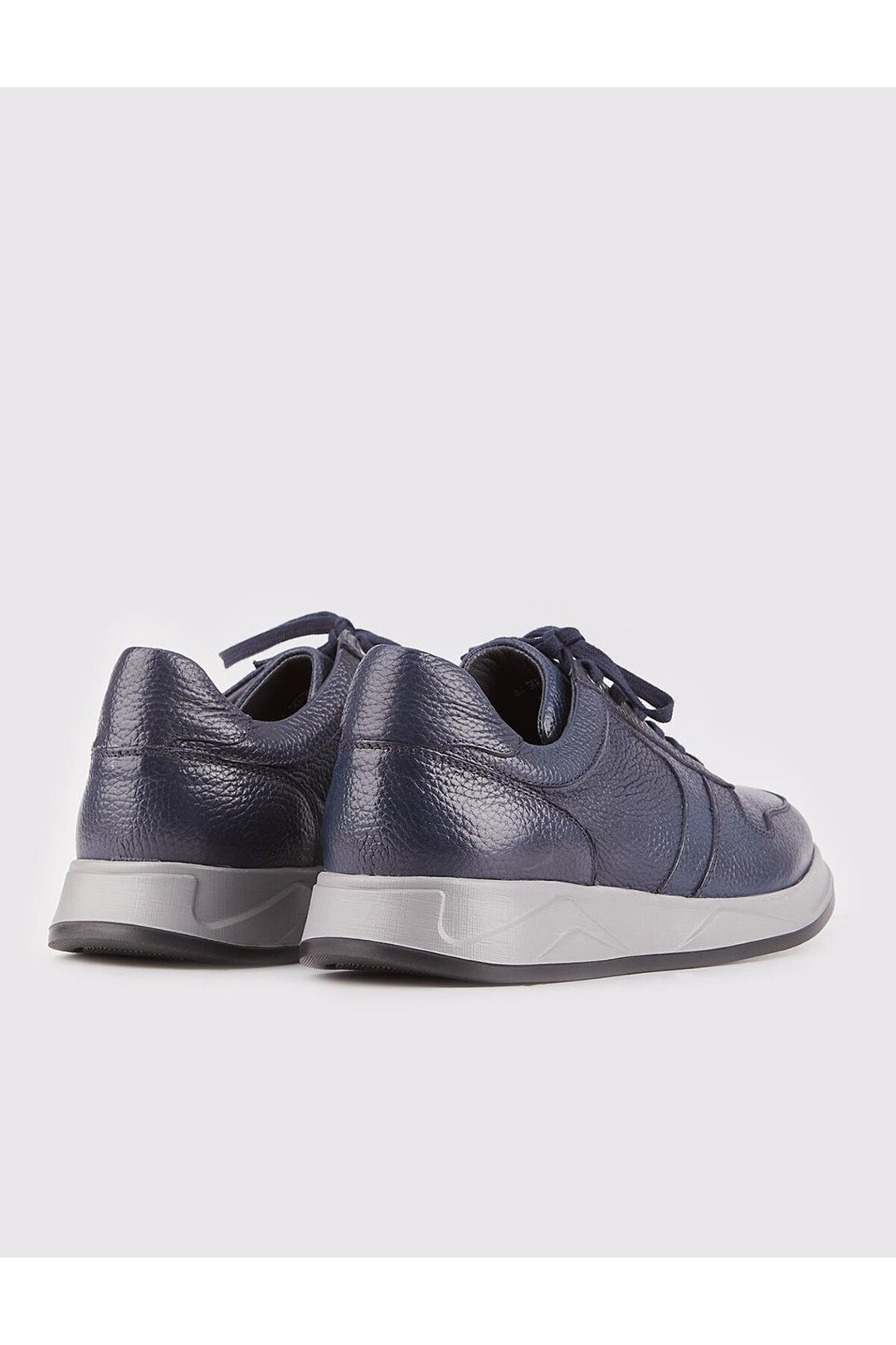Cabani Shoes Chaussures de sport pour hommes en cuir véritable bleu marine à lacets, design spécial. - Bleu marine