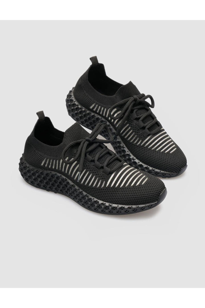 Cabani Shoes Baskets en tricot noires à lacets pour femmes Camogli - Multicolore