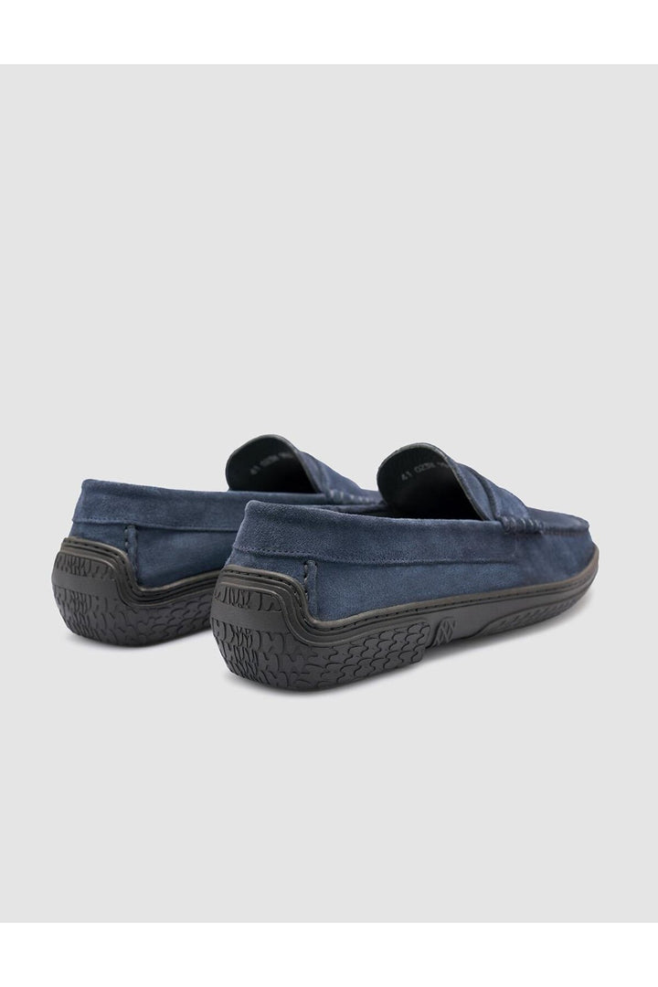 Cabani Shoes %100 Cuir Véritable Bleu marine Suédé Chaussures de Ville pour Homme - Bleu marine