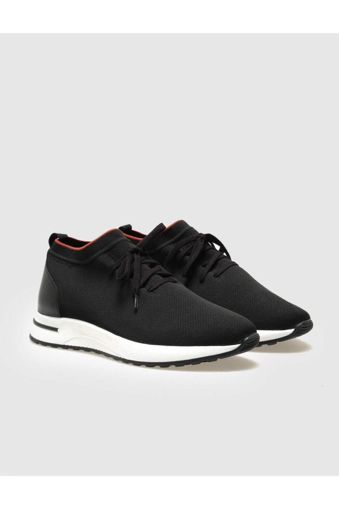Cabani Shoes Chaussures de sport pour hommes en tricot noir avec lacets - Noir