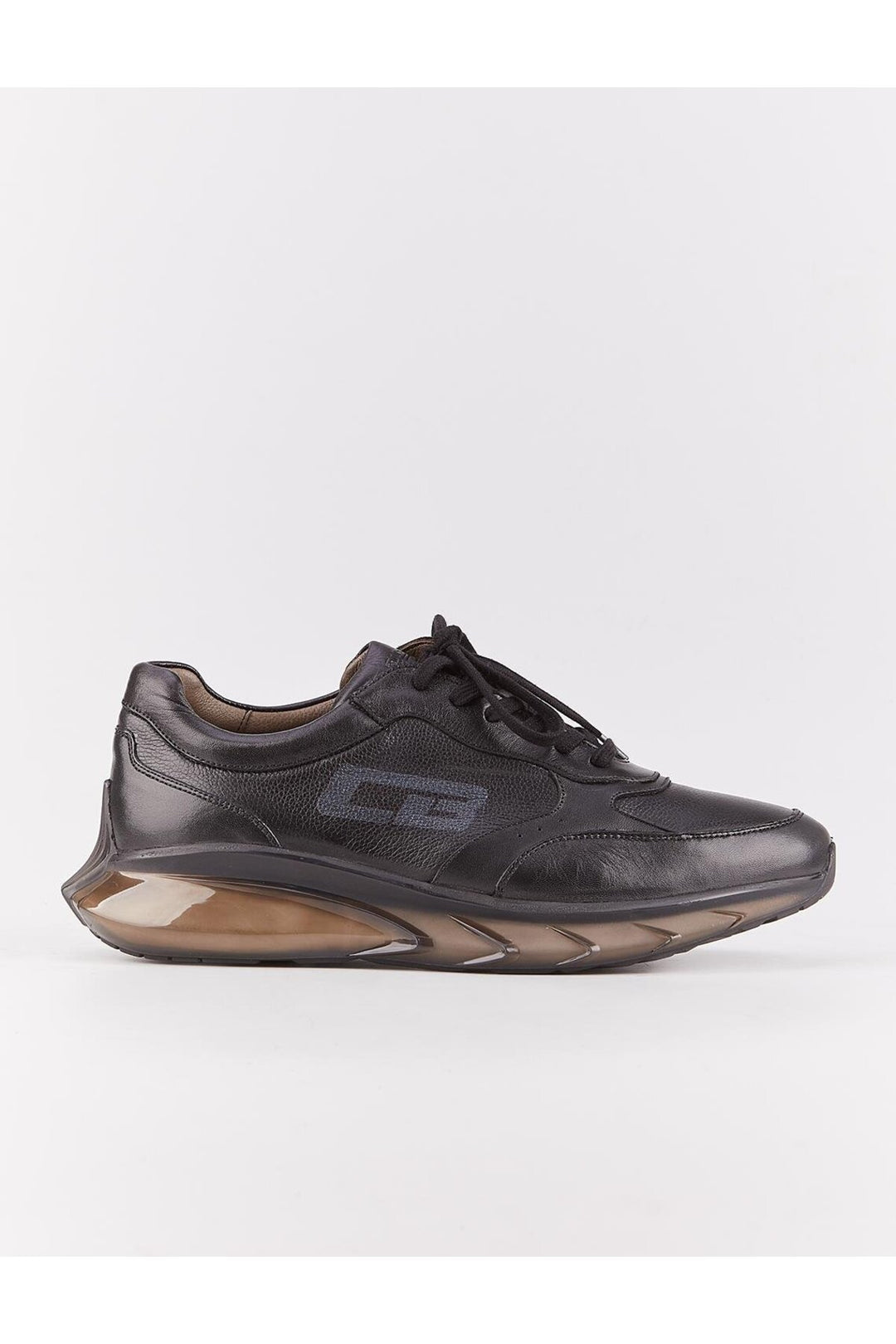 Cabani Shoes Chaussures de sport pour hommes en cuir véritable, noires, à lacets, saisonnières. - Noir