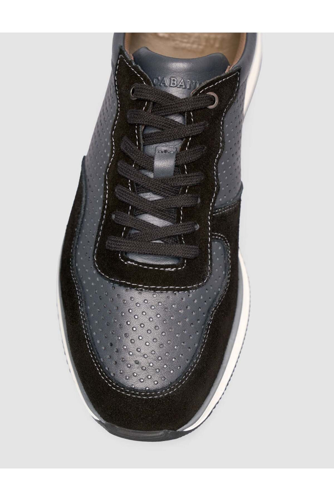 Cabani Shoes %100 Cuir Véritable Noir Suédé Chaussures de Sport pour Hommes à Lacets - Multicolore