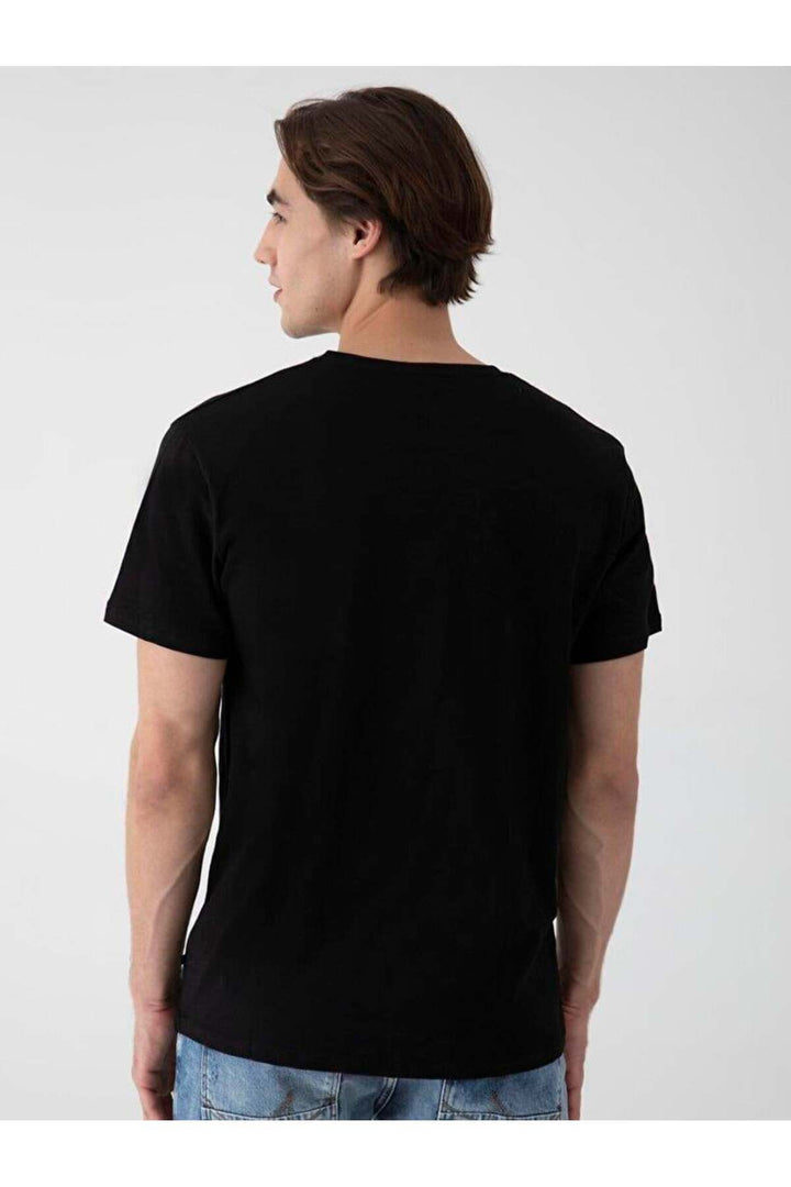 LTB T-shirt noir classique à manches courtes avec col Pressure Zero