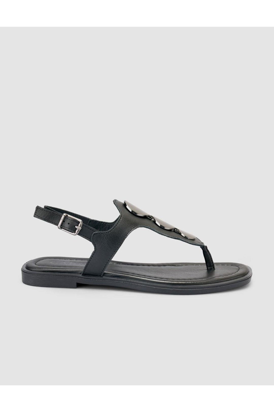 Cabani Shoes %100 Cuir véritable Sandales noires pour femmes - Multicolore