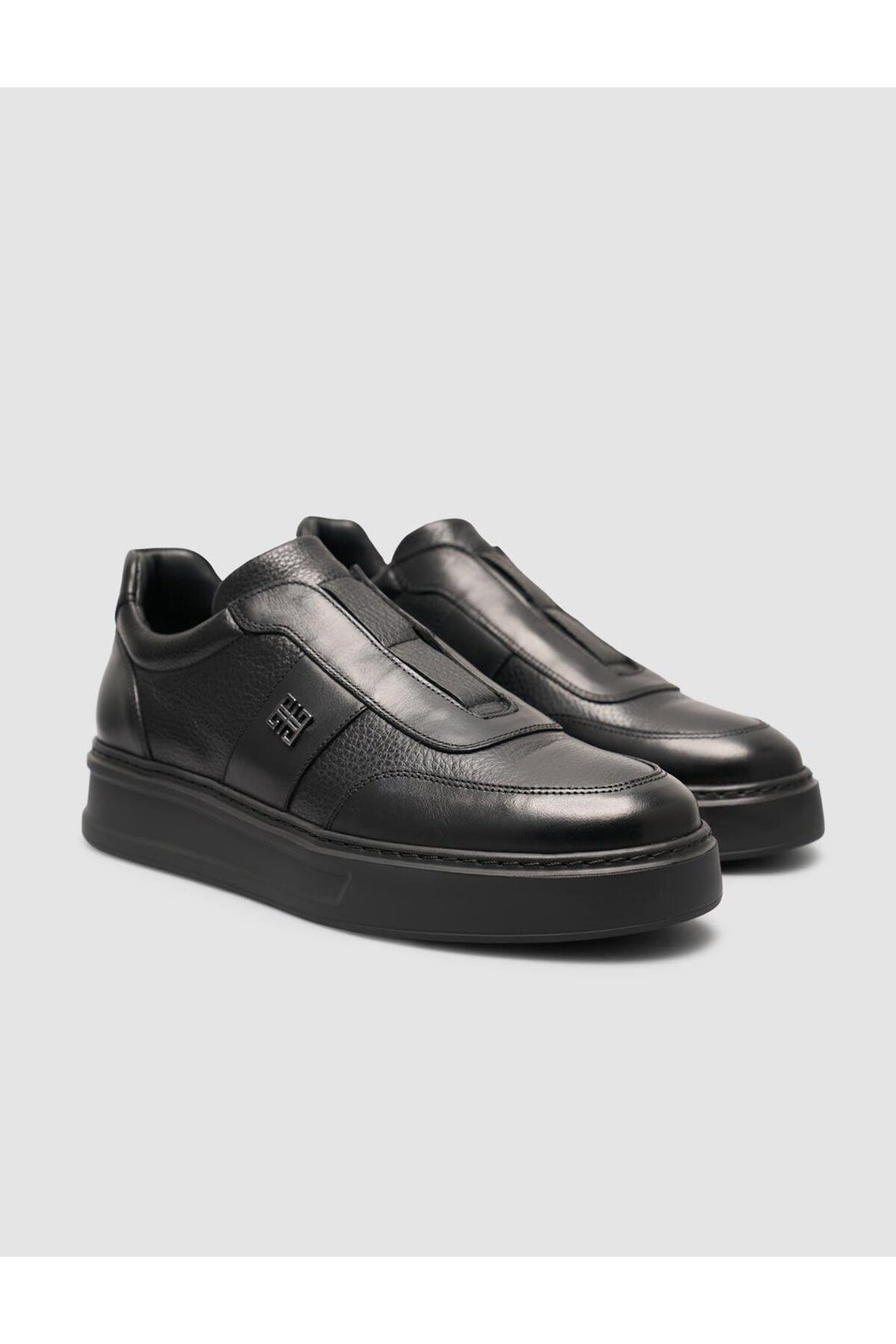 Cabani Shoes %100 Cuir véritable Baskets sportives pour hommes entièrement noires - Noir
