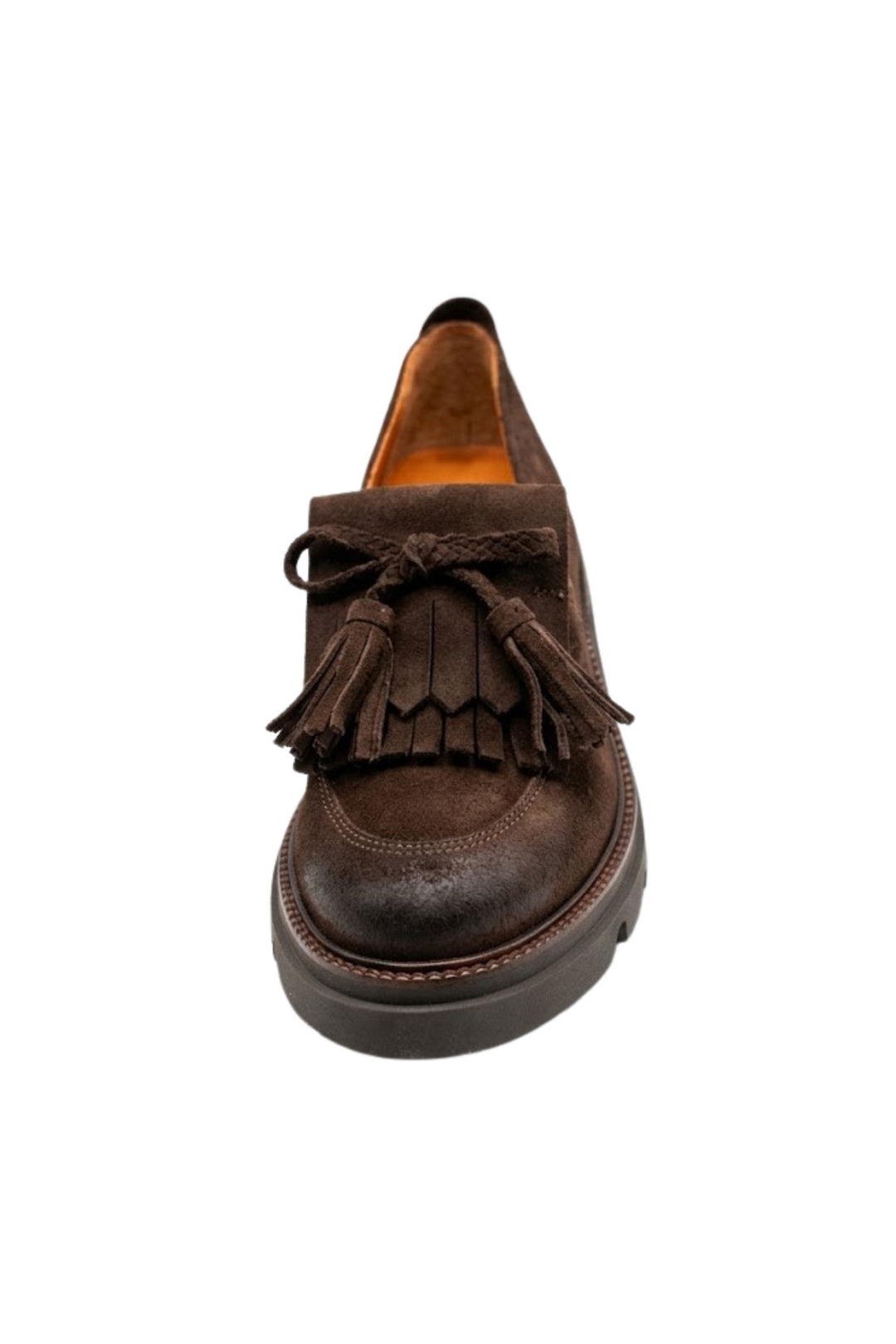 Wavelys ELCHE Mocassin élégant en cuir suédé véritable marron avec effet de brûlure spécial - Marron