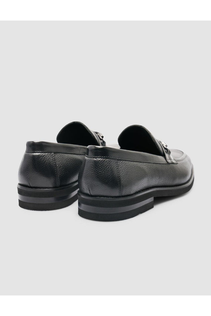 Cabani Shoes %100 Cuir véritable Mocassins pour hommes avec détail de boucle noire - Noir