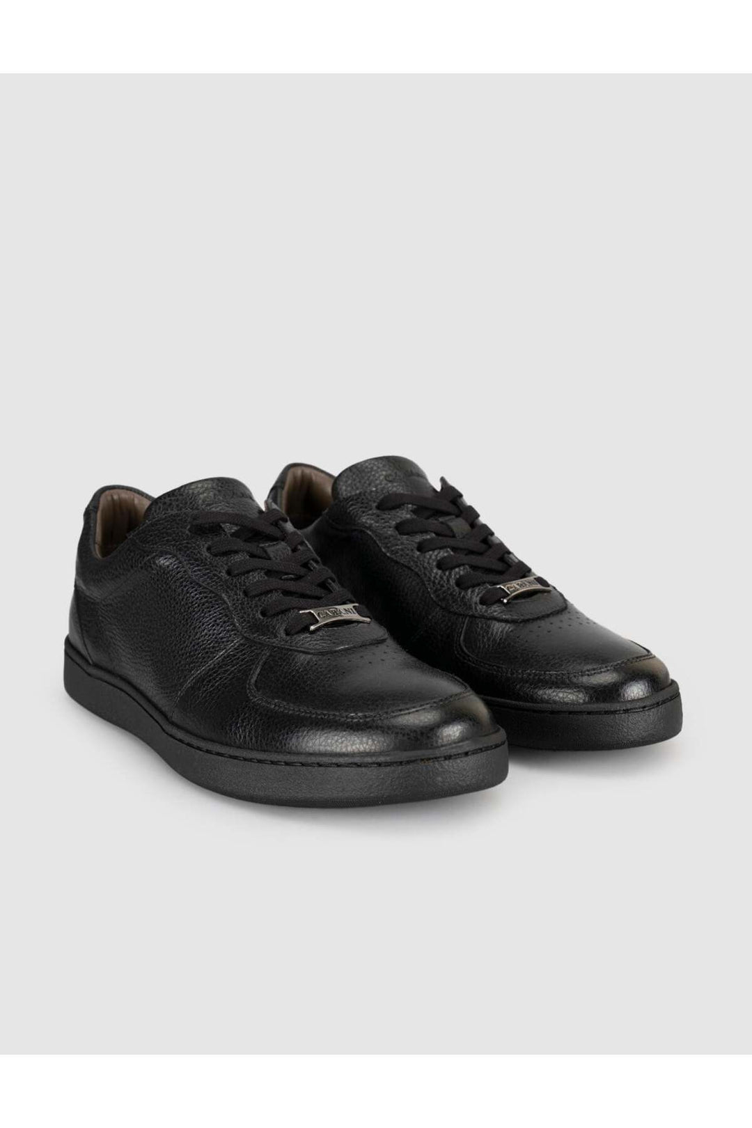 Cabani Shoes Baskets pour hommes en cuir véritable noir - Multicolore