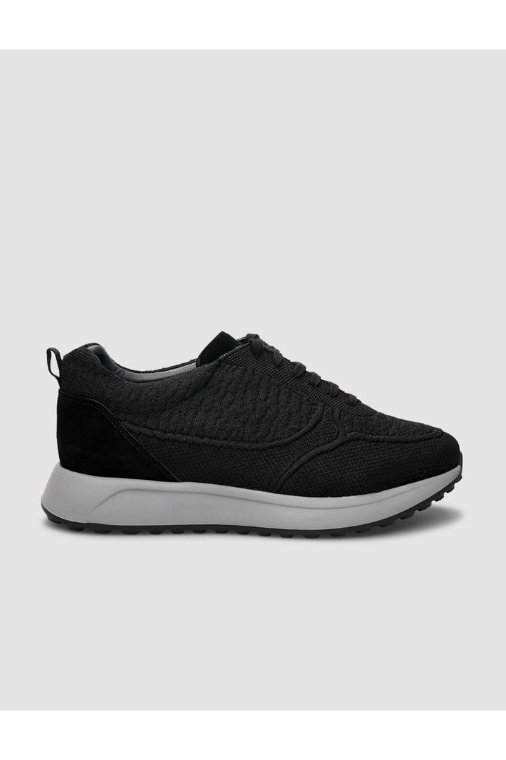 Cabani Shoes Chaussures de sport pour hommes en tricot noir avec lacets - Noir
