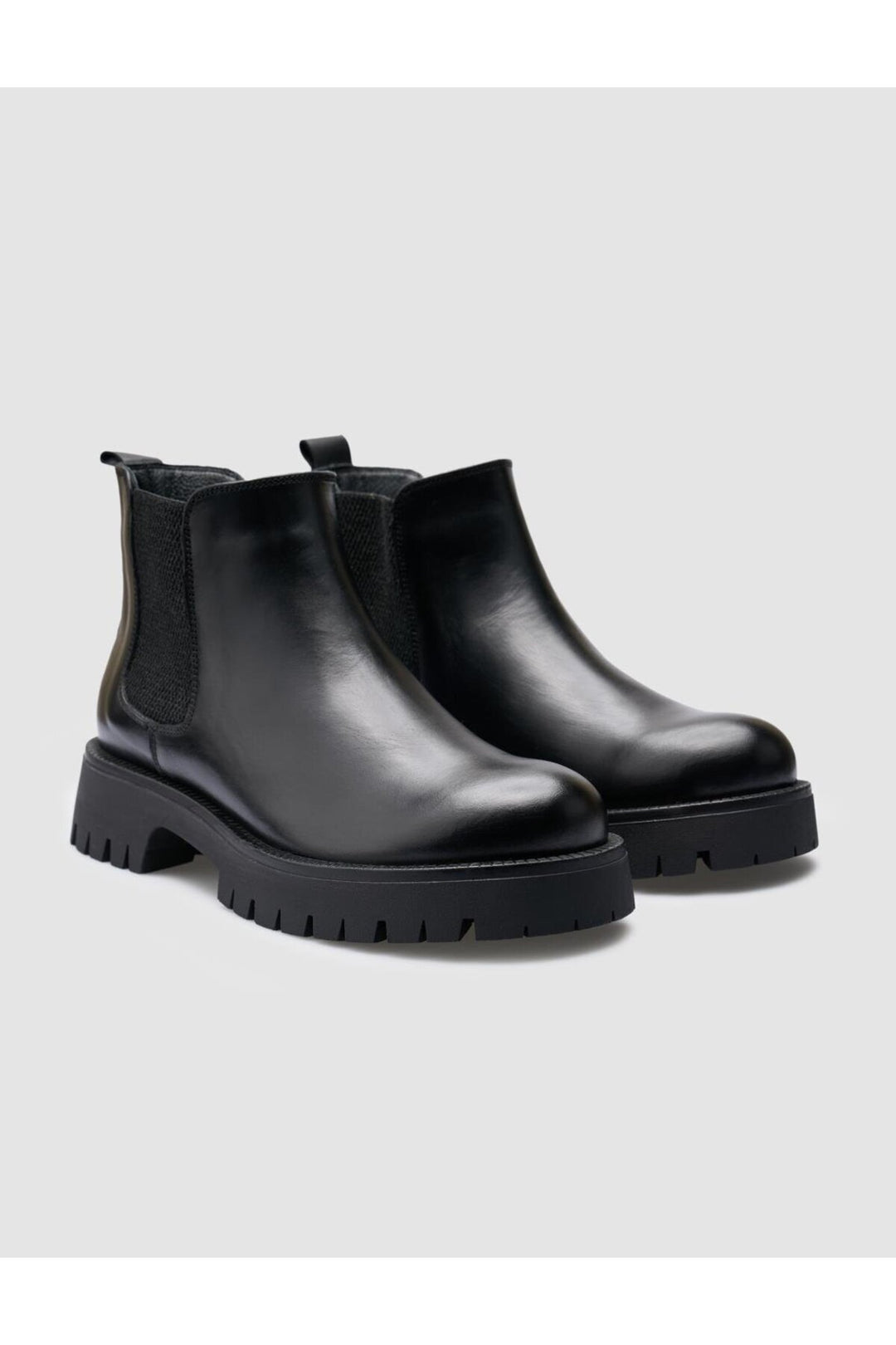 Cabani Shoes Bottines quotidiennes pour femmes en cuir véritable noir à 100% - Noir