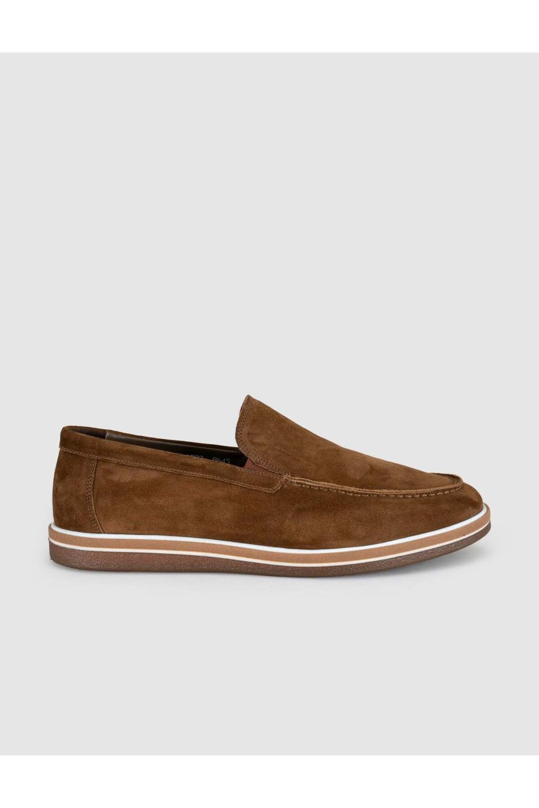 Cabani Shoes Mocassins pour hommes en cuir véritable suédé marron. - Tabac