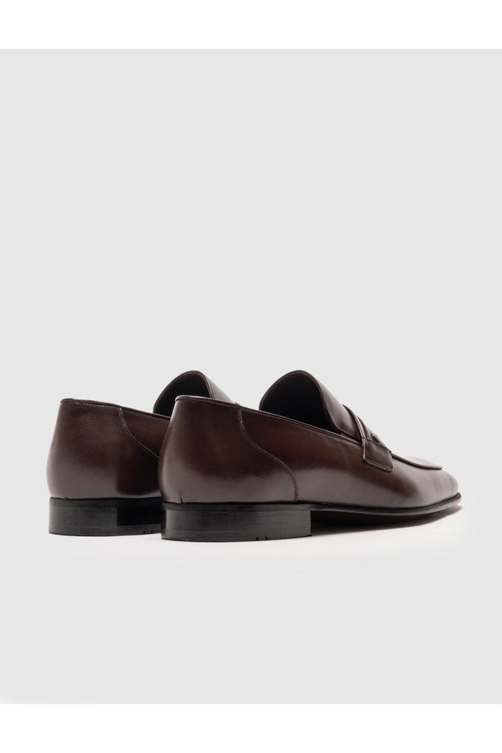 Cabani Shoes Chaussures classiques pour hommes en cuir véritable avec ceinture marron - Marron