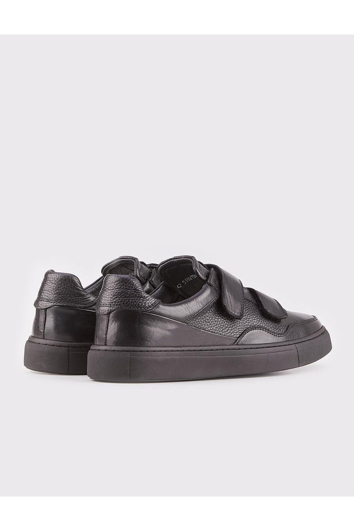 Cabani Shoes Chaussures de sport pour hommes en cuir véritable noires - Noir