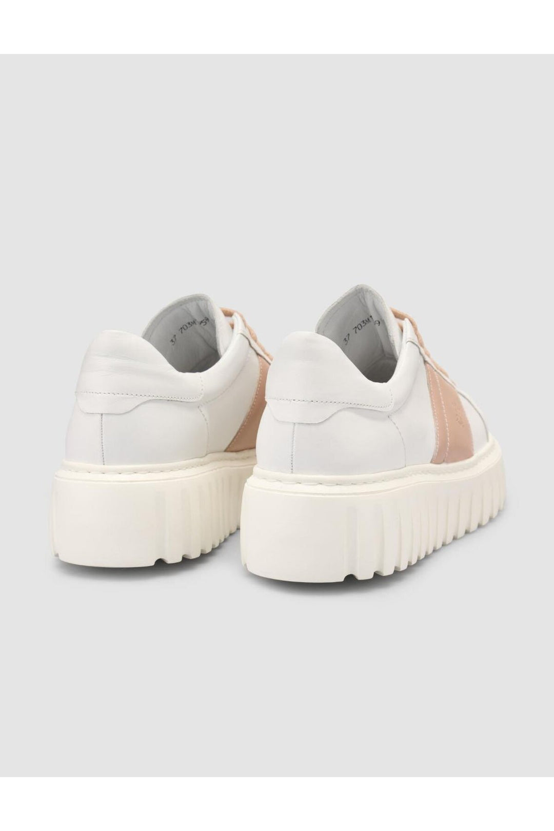Cabani Shoes MonaMae 100% Cuir Véritable Blanc - Blanc / Poudre
