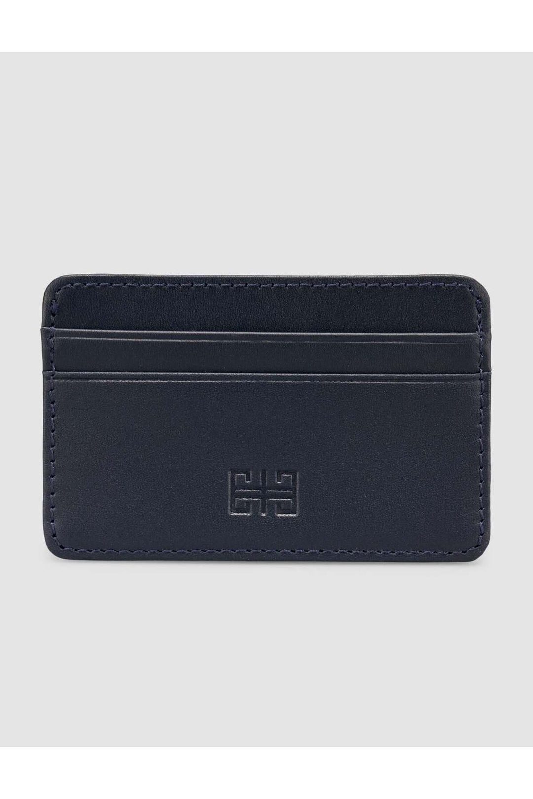 Cabani Shoes Porte-cartes en cuir véritable bleu marine - Bleu marine