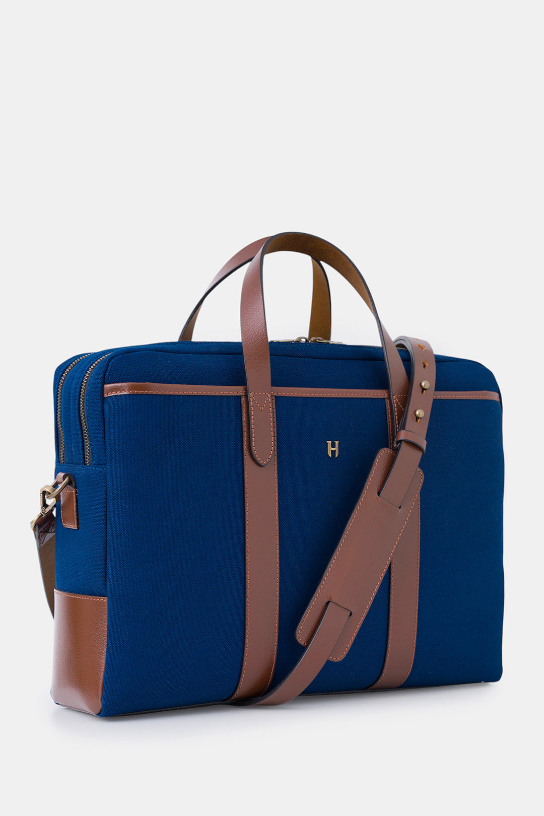 Helmbrook Sac pour ordinateur portable Benedict en cuir véritable 15,6"à deux compartiments pour homme