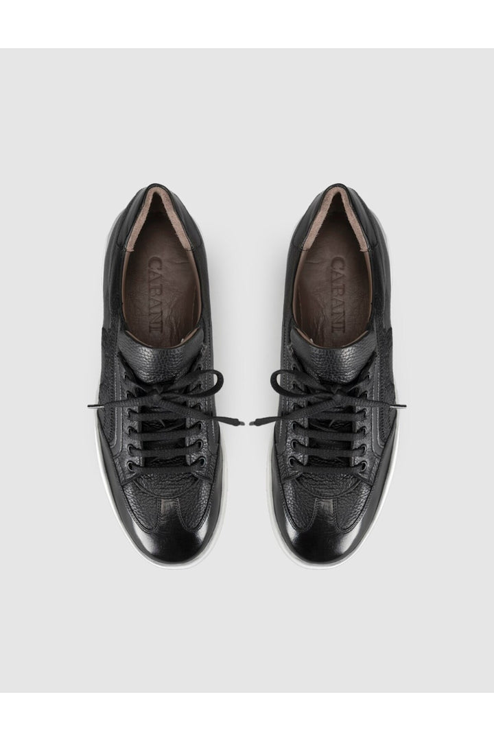 Cabani Shoes Baskets pour hommes en cuir noir premium - Multicolore
