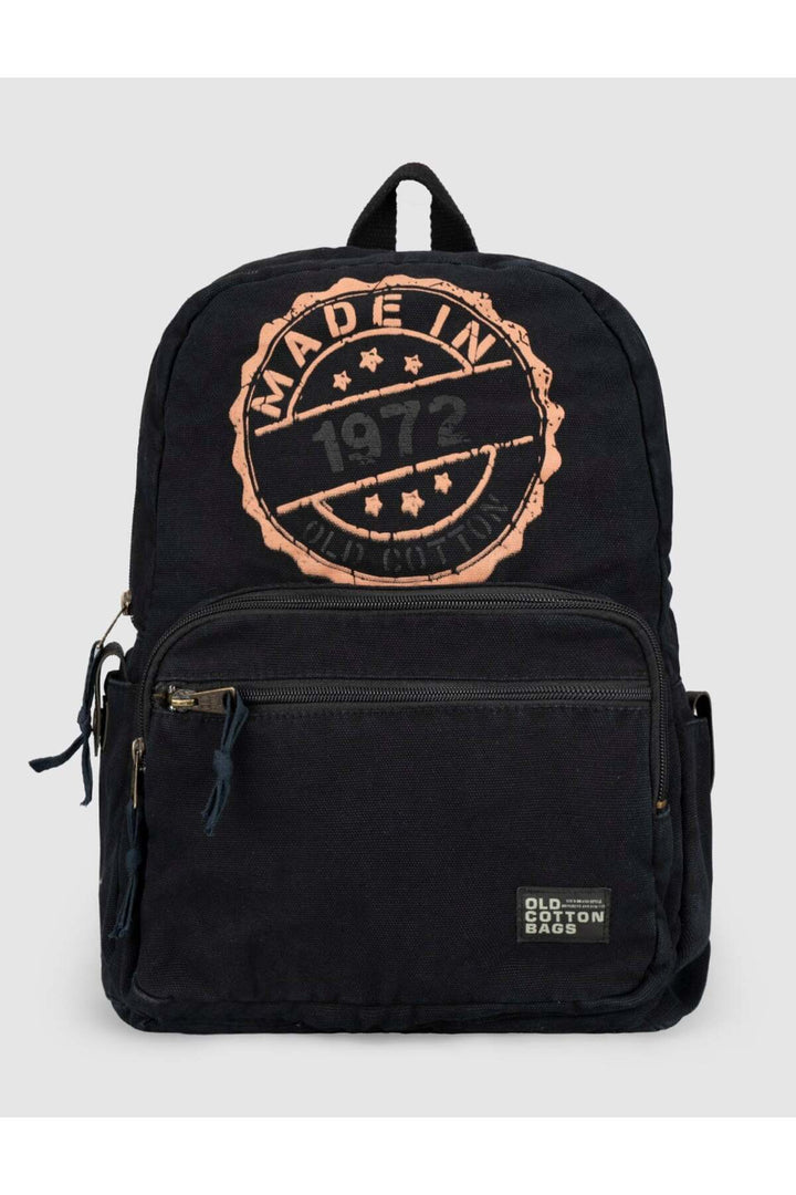 Cabani Shoes Sac à dos unisexe en lin imprimé noir - Noir