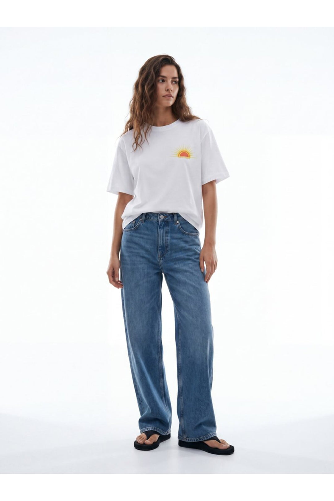LTB T-shirt blanc imprimé soleil - Blanc
