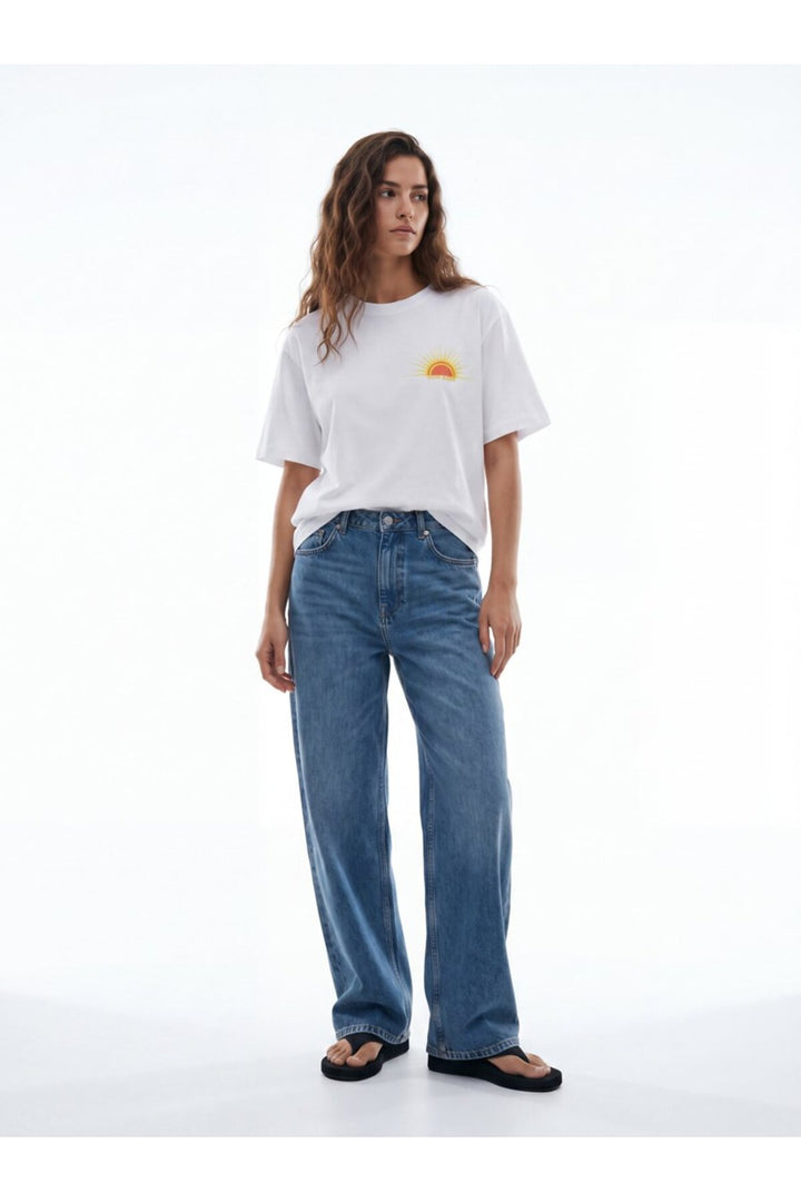 LTB T-shirt blanc imprimé soleil - Blanc