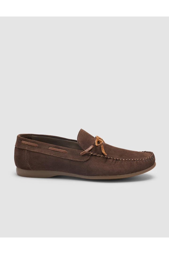 Cabani Shoes Lenamo %100 Cuir Véritable Chaussures de Bateau pour Hommes en Suède Marron Quotidien - Marron