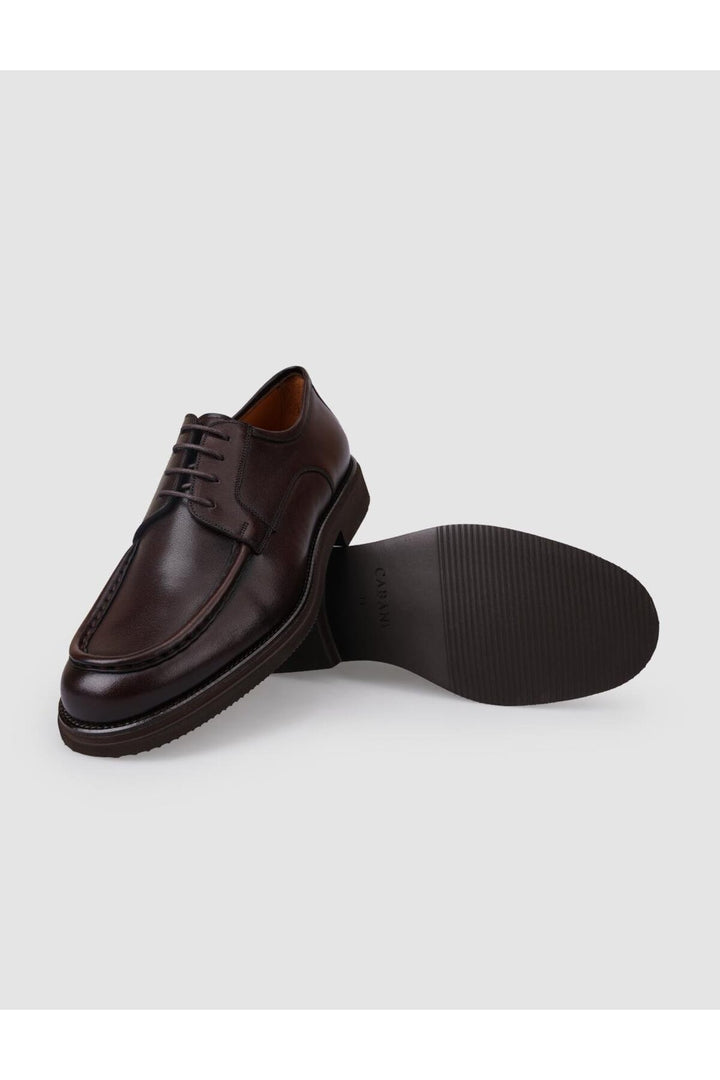 Cabani Shoes Chaussures classiques pour hommes en cuir véritable marron à lacets 100% - Multicolore