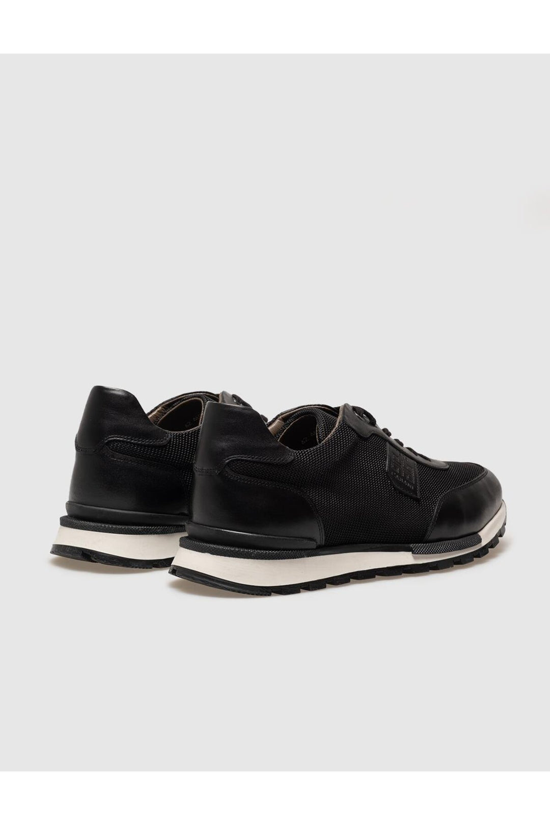Cabani Shoes Chaussures de sport pour hommes en cuir véritable noires à lacets - Noir