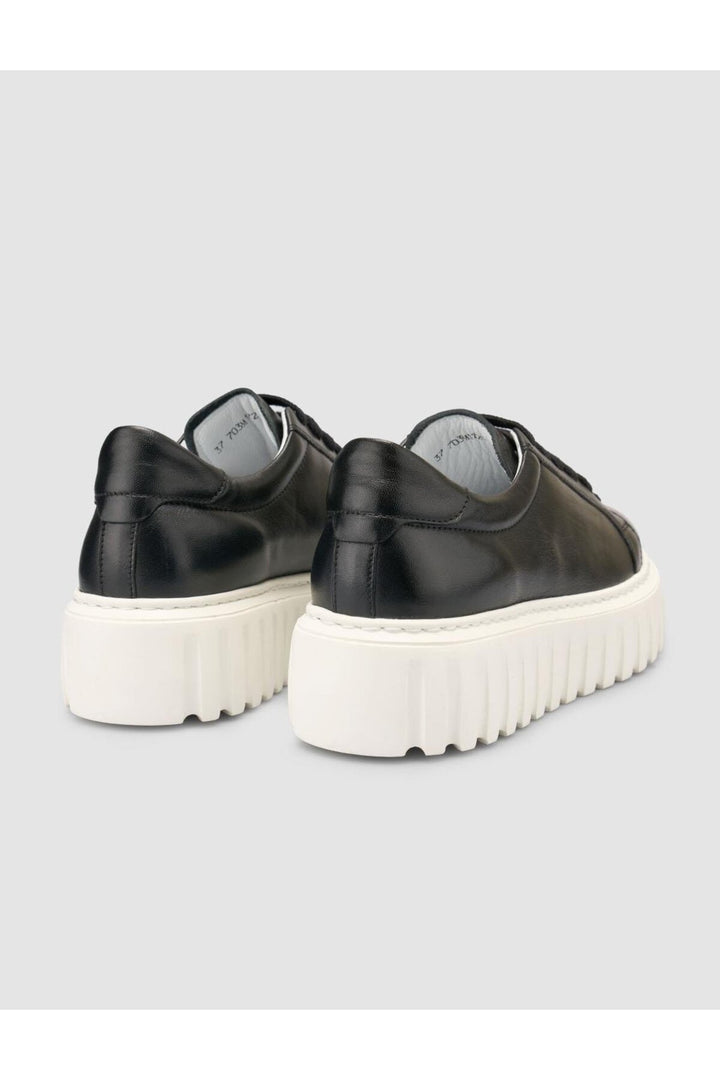 Cabani Shoes MonaMae 100% Cuir Véritable Baskets Femme Noires - Multicolore