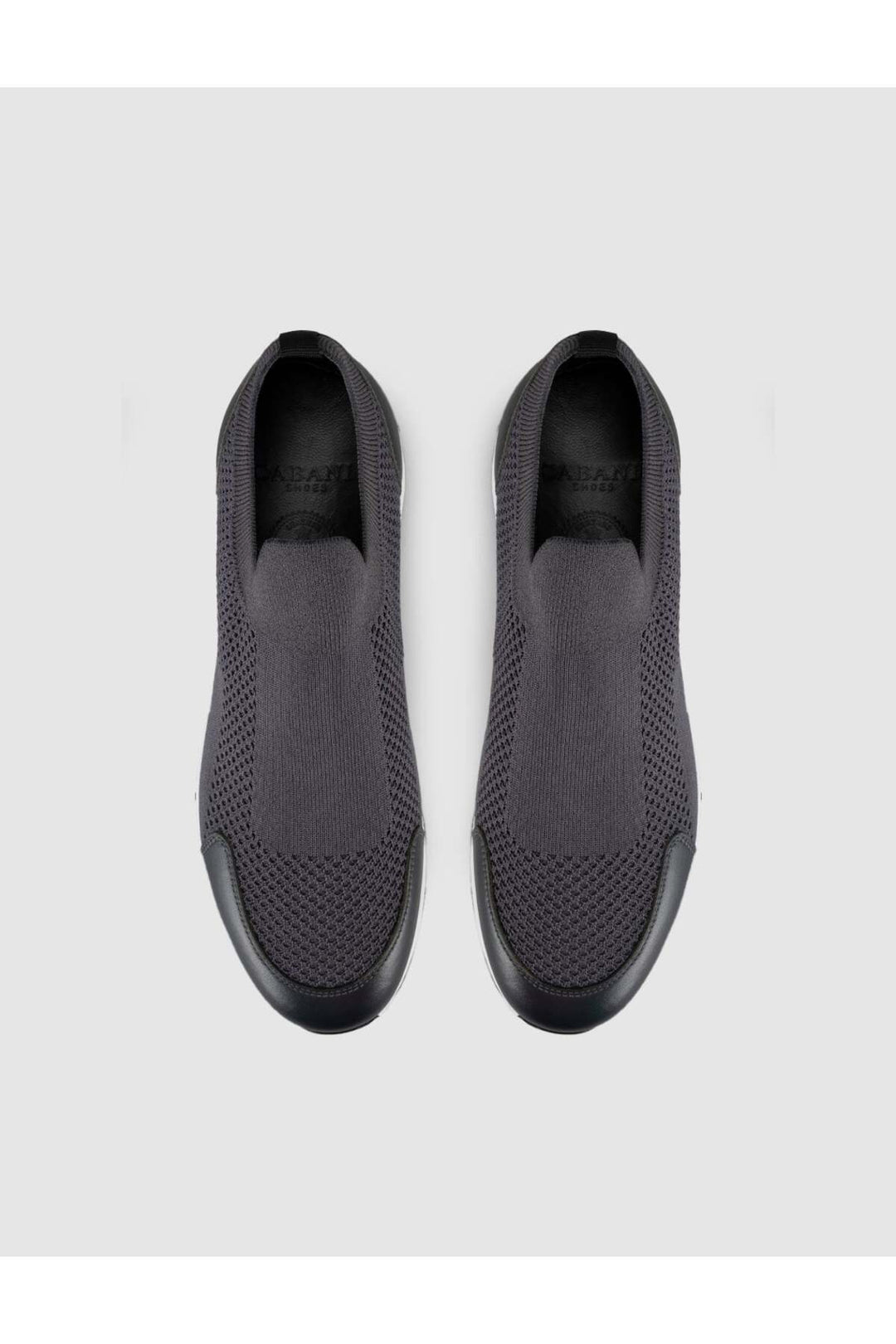 Cabani Shoes Chaussures en tricot pour hommes d'été grises avec détails en cuir - Gris
