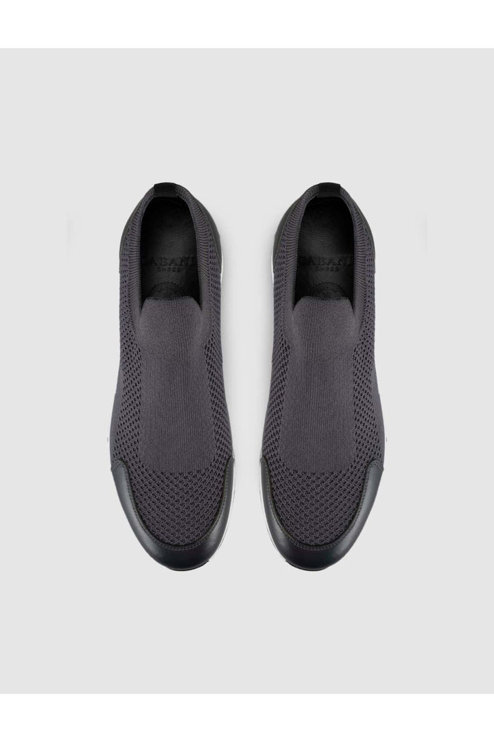 Cabani Shoes Chaussures en tricot pour hommes d'été grises avec détails en cuir - Gris