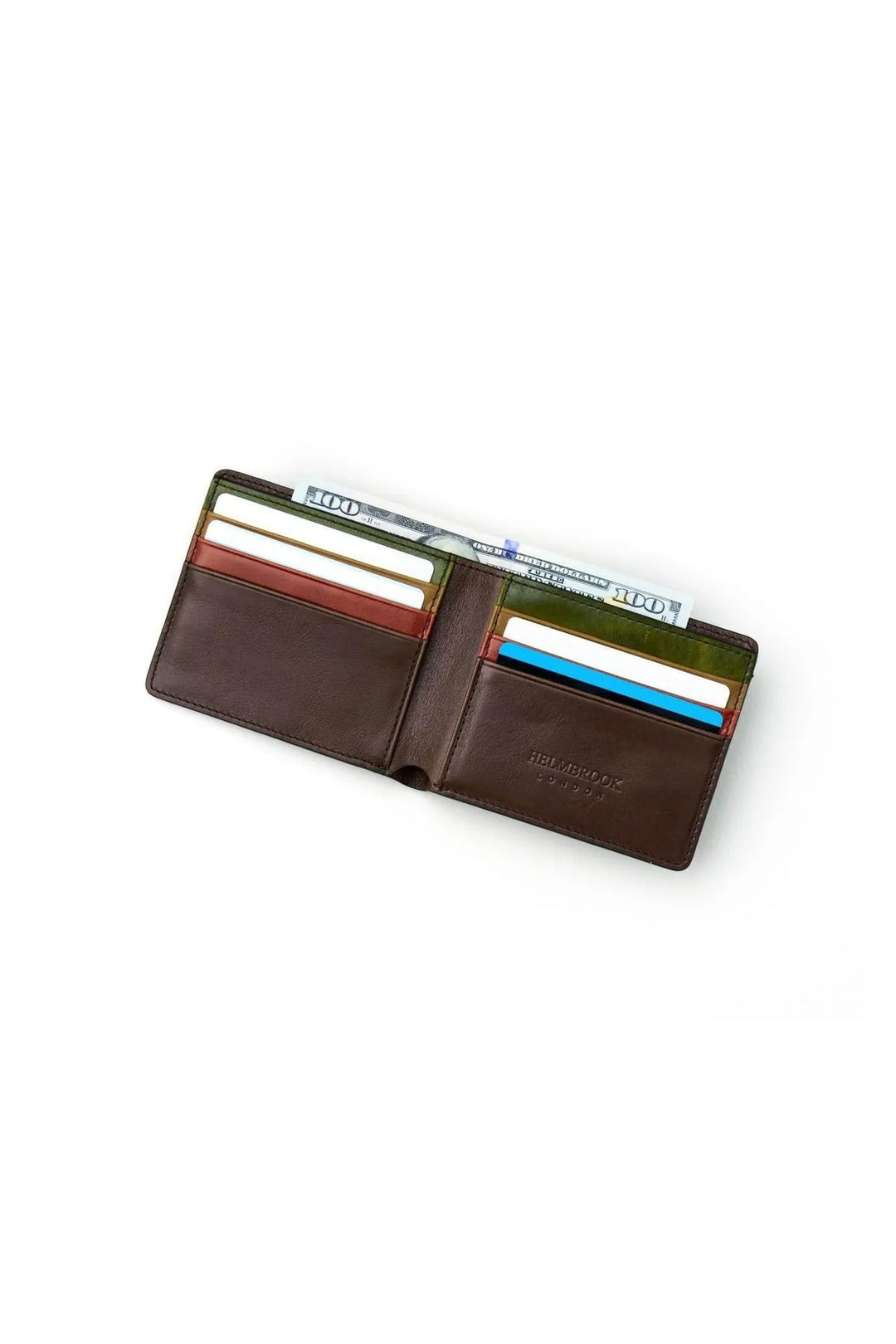 helmbrook Portefeuille en cuir véritable pour homme Slim Design Multi-Bay RFID Protected Eldridge Coffee Plus