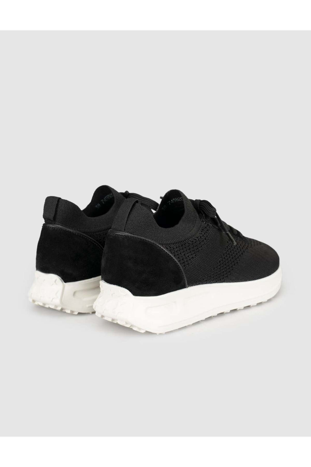 Cabani Shoes Baskets femme en cuir véritable tricot noir - Multicolore